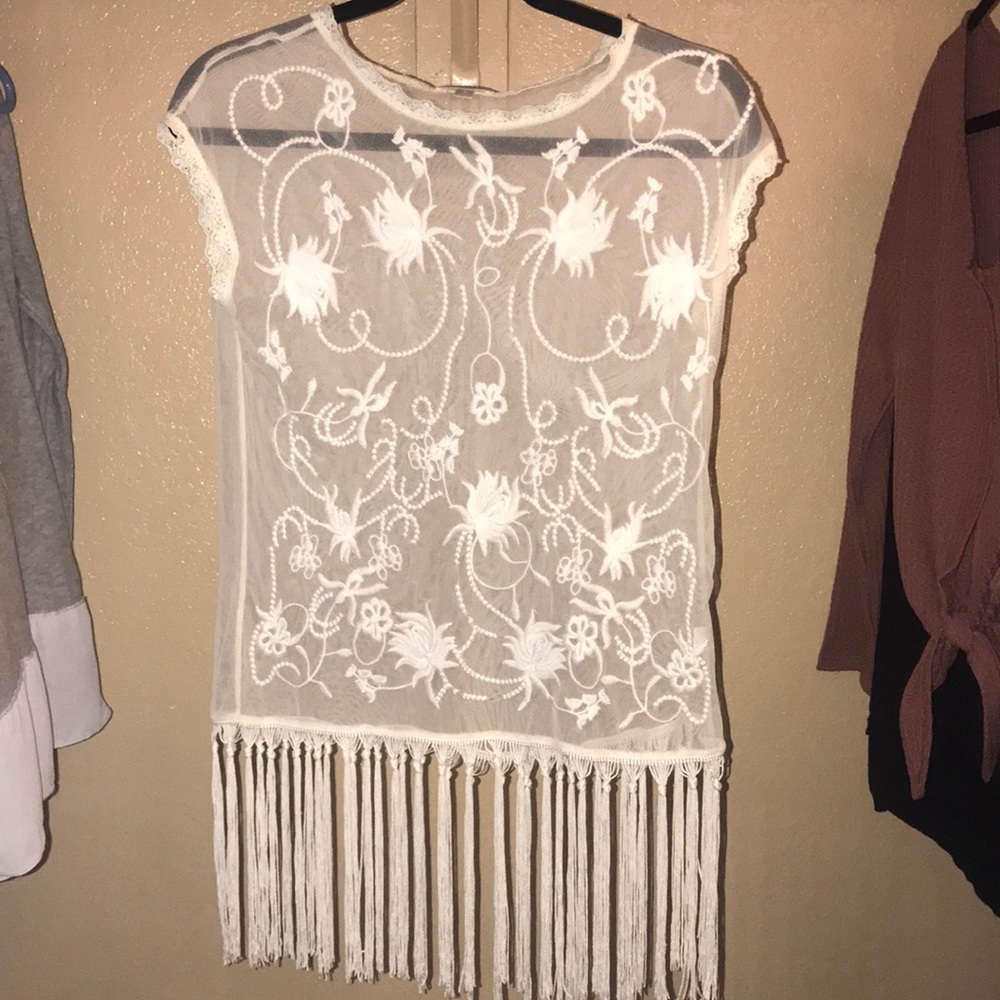 Embroidered/Sheer blouse